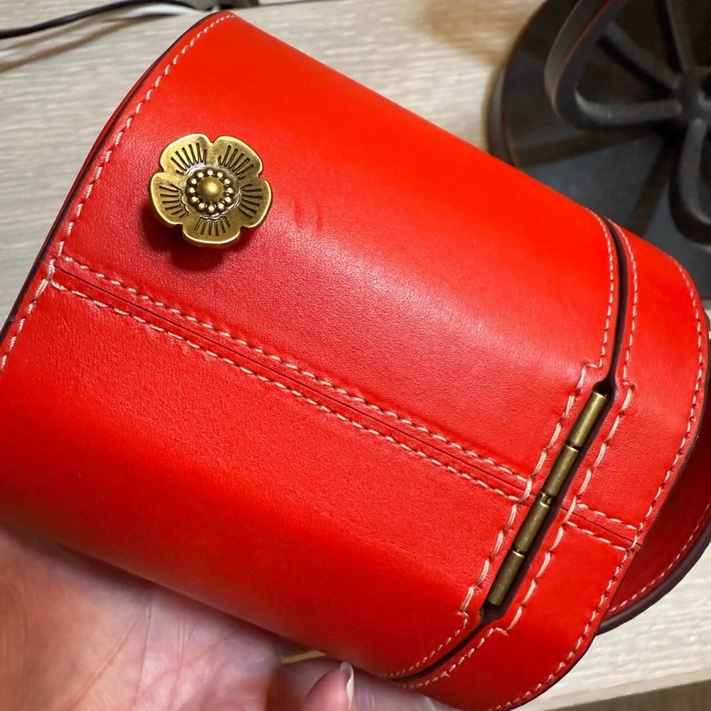 Coach Limited Edition Red Leather Music Jewelry Bag - Picture 3 of 7